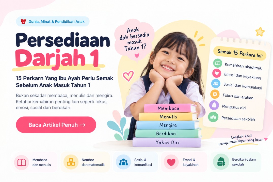 Persediaan Darjah 1: 15 Perkara Anak Perlu Tahu Sebelum Tahun 1